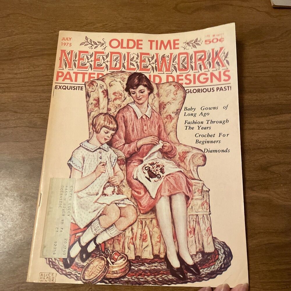 Vintage July 1975 Magazine Olde Time Needlework Patterns And Designs Magazine
